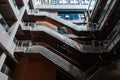 Bottom View of a Chinese Modern Building With Multilayer Escalator Royalty Free Stock Photo