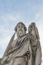 Bottom view close up of Saint Paul statue in front of the Basilica of St Peter in Vatican Royalty Free Stock Photo