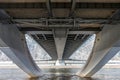 Bottom view of the concrete bridge Royalty Free Stock Photo