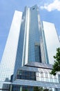 Bottom view of Deutsche Bank Twin Towers in Frankfurt am Main, Germany Royalty Free Stock Photo