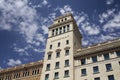 Bottom view of famous hotel building