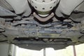 Bottom view of the front subframe of the car Royalty Free Stock Photo