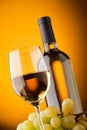Bottom view of a glass of white wine bottle Royalty Free Stock Photo