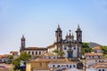 Bottom view of the historic center of Ouro Preto city Royalty Free Stock Photo