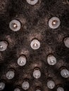 Bottom view of identical lamps in beautiful crystal lampshades