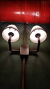 Retro style lamp with two white lampshades