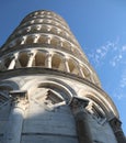 Bottom view of Leaning Tower of Pisa Royalty Free Stock Photo