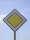 Bottom view of main road sign Royalty Free Stock Photo