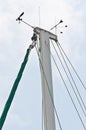 Sailing boat mast top with wind measuring equipment Royalty Free Stock Photo