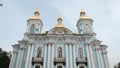 Bottom view of The Naval Nikolsky Cathedral in summer day - St. Petersburg, Russia Royalty Free Stock Photo