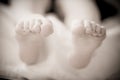 Bottom view on pair of feet Royalty Free Stock Photo