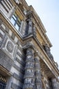 Bottom view of a part of Louvre Museum building