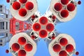 Bottom View of Rocket Engine Nozzles Royalty Free Stock Photo