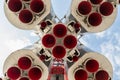 Bottom view of space rocket nozzles Royalty Free Stock Photo