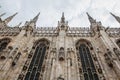 Bottom view of the spiers of Milan Cathedral