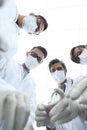 Bottom view.surgical team at work Royalty Free Stock Photo