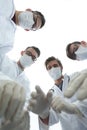 Bottom view.surgical team at work Royalty Free Stock Photo