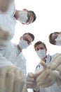 Bottom view.surgical team at work Royalty Free Stock Photo