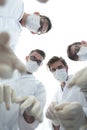 Bottom view.surgical team at work Royalty Free Stock Photo