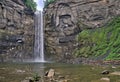 Bottom view of Taughannock Falls in rural New York Royalty Free Stock Photo