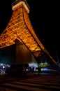 Bottom view on Tokyo Tower by night. Shiba-koen district of Minato, Tokyo Royalty Free Stock Photo