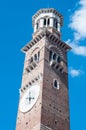 Bottom view of the tower lamberti a famous medieval tower locate