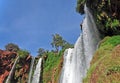 Bottom view of the waterfall Cascade d`Ouzoud, protected UNESCO.Morocco. Royalty Free Stock Photo