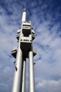 Bottom view of the Zizkov television tower transmitter, Prague, Czech Republic Royalty Free Stock Photo