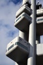 Bottom view of the Zizkov television tower transmitter, Prague, Czech Republic Royalty Free Stock Photo