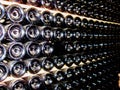 Bottoms of bottles in the basement of the winery Royalty Free Stock Photo