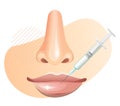 Botulinum Toxin Injection on Lips - Stock Illustration