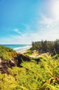 Boucan Canot Beach at Reunion Island seen from Cap Homard - touristic site Royalty Free Stock Photo