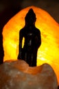 Bouddha and himalayan salt lamp