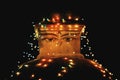 Bouddhanath stupa at night time in Kathmandu Royalty Free Stock Photo