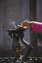 Bouddhist ritual, nepali temple, Kathmandu, Nepal