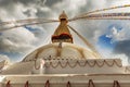 Boudha, bodhnath or Boudhanath stupa with prayer flags, the biggest Buddhist stupa in Kathmandu, Nepal Royalty Free Stock Photo