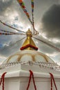 Boudha, bodhnath or Boudhanath stupa with prayer flags, the biggest Buddhist stupa in Kathmandu, Nepal Royalty Free Stock Photo