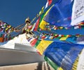 Boudha, bodhnath or Boudhanath stupa with prayer flags Royalty Free Stock Photo