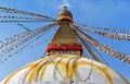 Boudha stupa with freshly painted lotus petals, watching on us