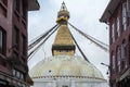 Boudhanath also called Boudha, Bouddhanath or Baudhanath is a buddhist stupa in Kathmandu, Nepal Royalty Free Stock Photo