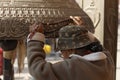 Kathmandu, Nepal, Boudhanath Bell at Bouddhanath temple Royalty Free Stock Photo