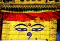 Boudhanath or Bodnath Stupa with Buddha eyes or Wi Royalty Free Stock Photo