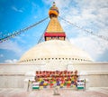 Boudhanath Stupa or Bodnath Stupa is the largest stupa in Nepal Royalty Free Stock Photo
