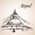 Boudhanath Stupa - Kathmandu, Nepal Royalty Free Stock Photo