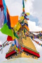 Boudhanath Stupa and prayer flags in Kathmandu Royalty Free Stock Photo