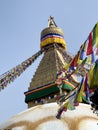 Boudhanath Stupa and prayer flags, Nepal Royalty Free Stock Photo