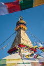 Boudhanath stupa surrounding with prayer flags, Nepal Royalty Free Stock Photo