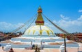 Boudhnath Stupa : Peace & Prayers, giant Eye & heart, unesco world heritage site of Kathmandu, Nepal, Asia