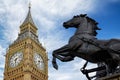 Boudicca Statue and Big Ben, London, United Kingdom Royalty Free Stock Photo