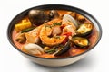 Bouillabaisse On A White Background. Generative AI